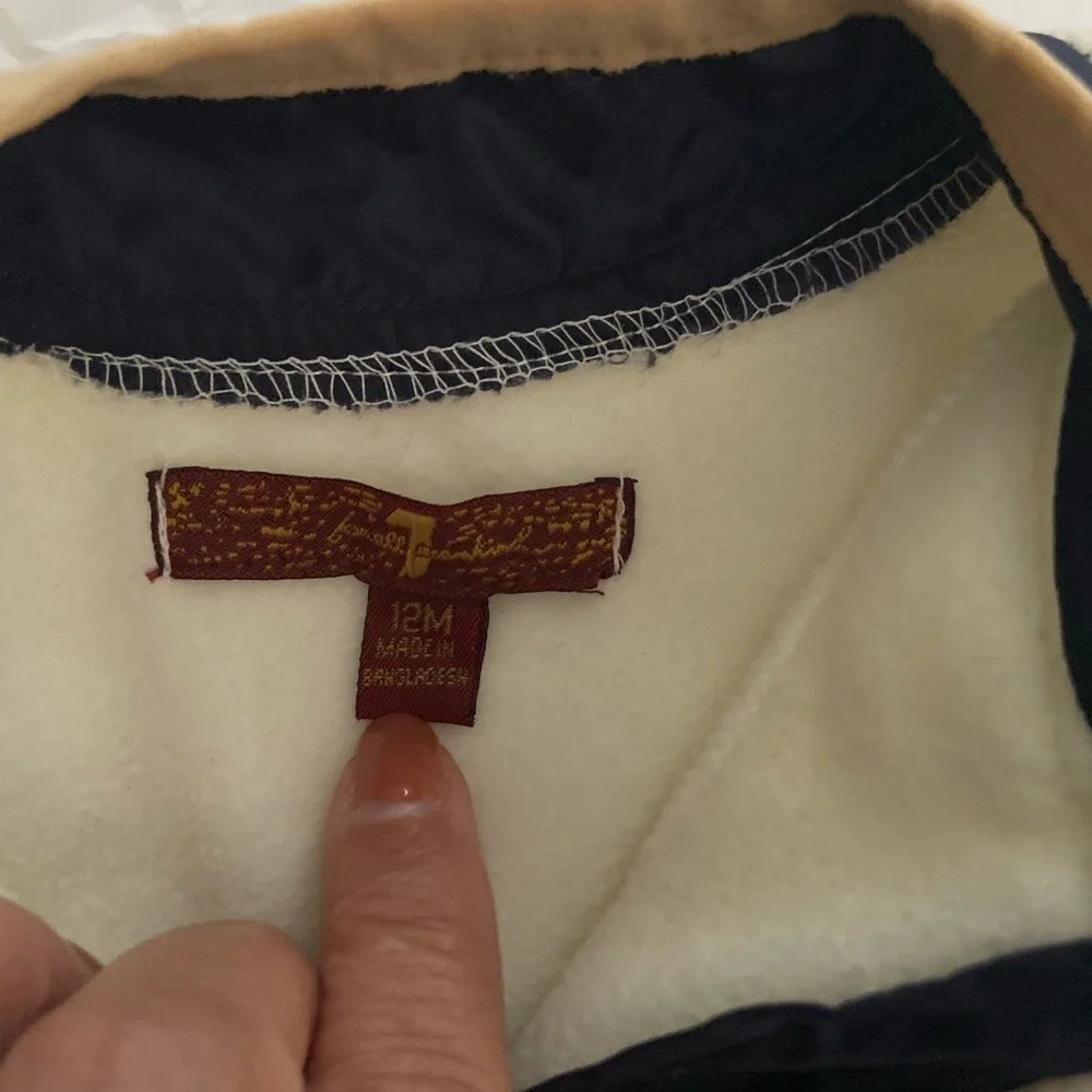7 for all mankind toddler fleece pullover jacket.
